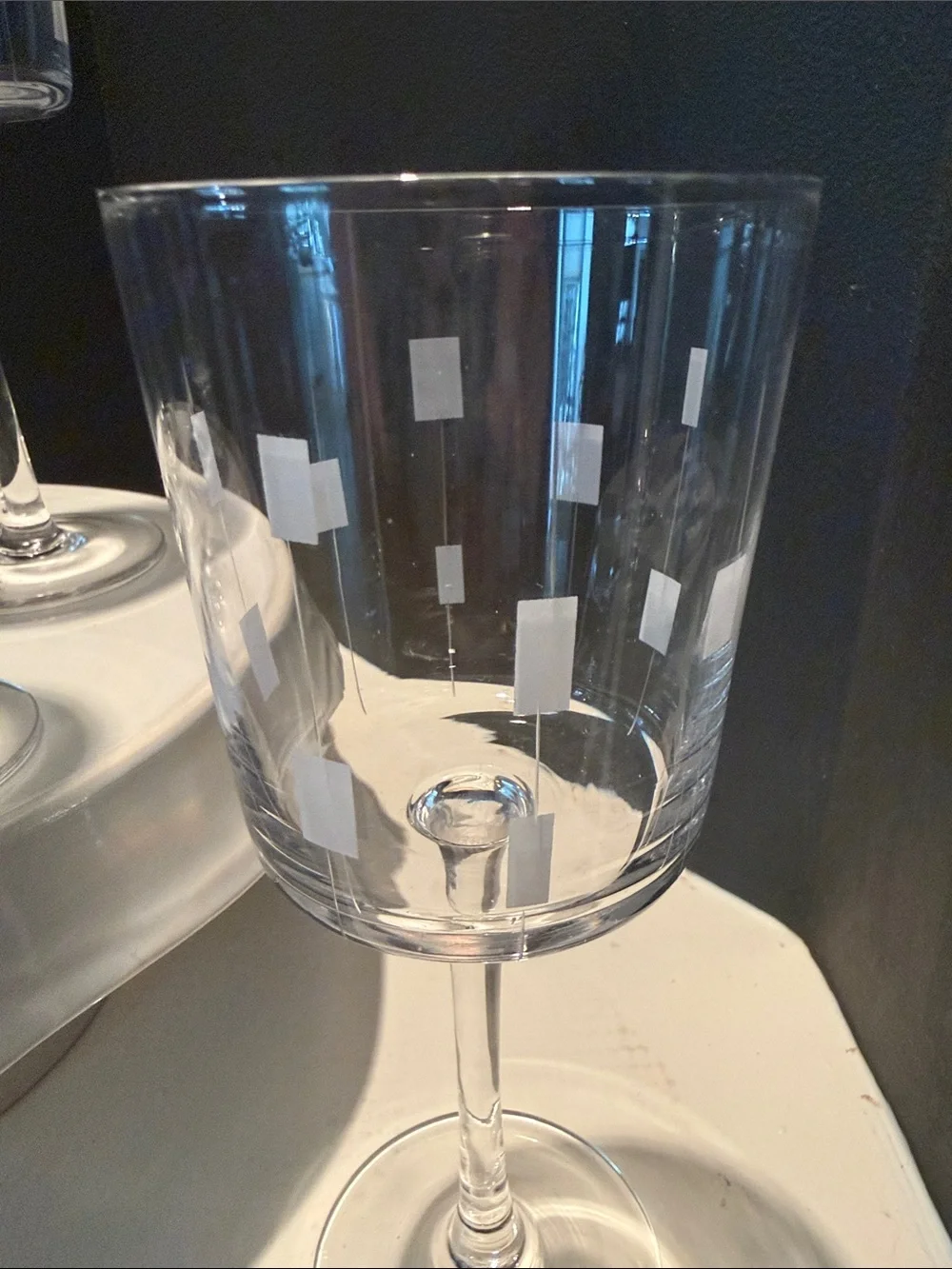 Vintage Soma Artland Etched Pattern Clear Wine Glasses - Set of 6- Discontinued